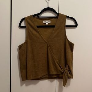Madewell Olive Green Wrap Tank. Size Small